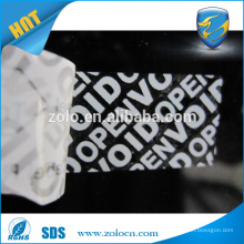 ZOLO Anti-counterfeit Feature security warranty VOID sticker tape for tamper proof box